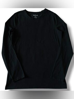 Cat & Jack Black Long-Sleeve Crewneck Tee size 10-12